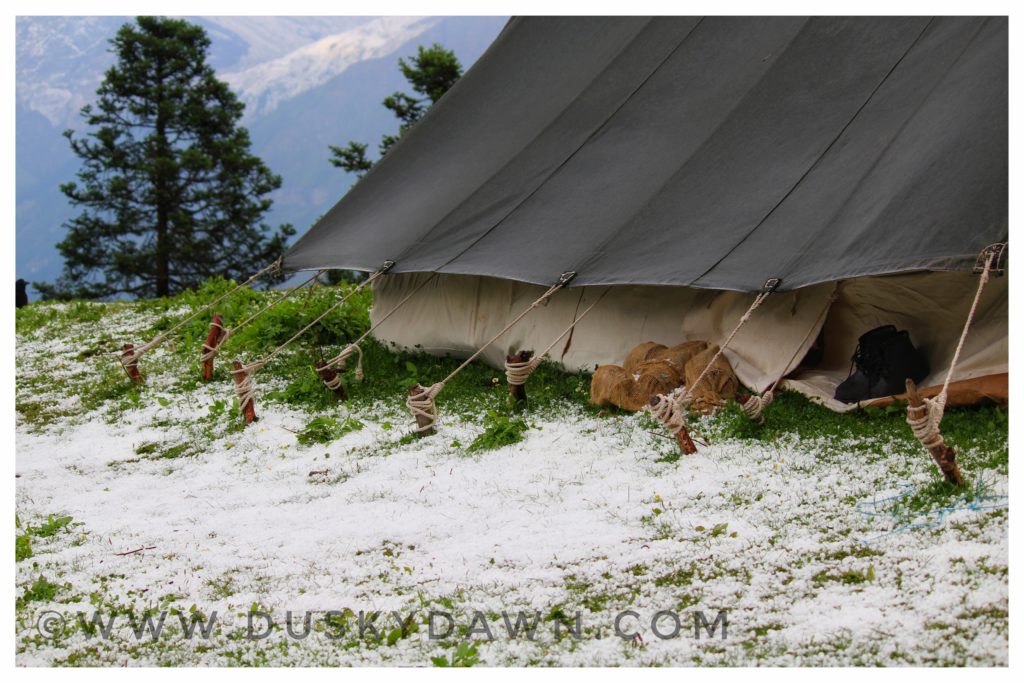 Biskeri Thatch Campsite -Sar Pass trek