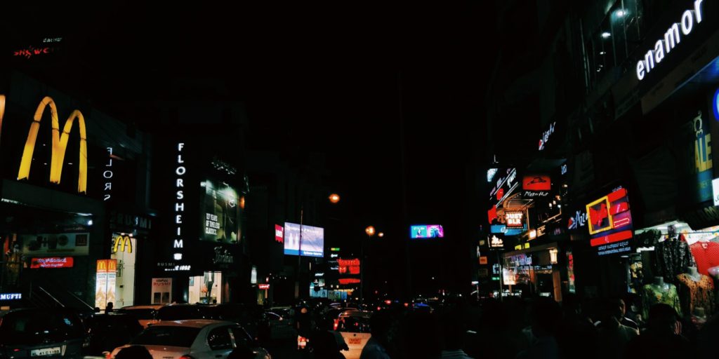 Bangalore Streets -Night View  