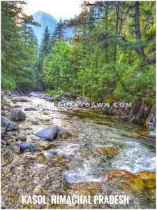 River bank in Kasol, place to settle in Peace